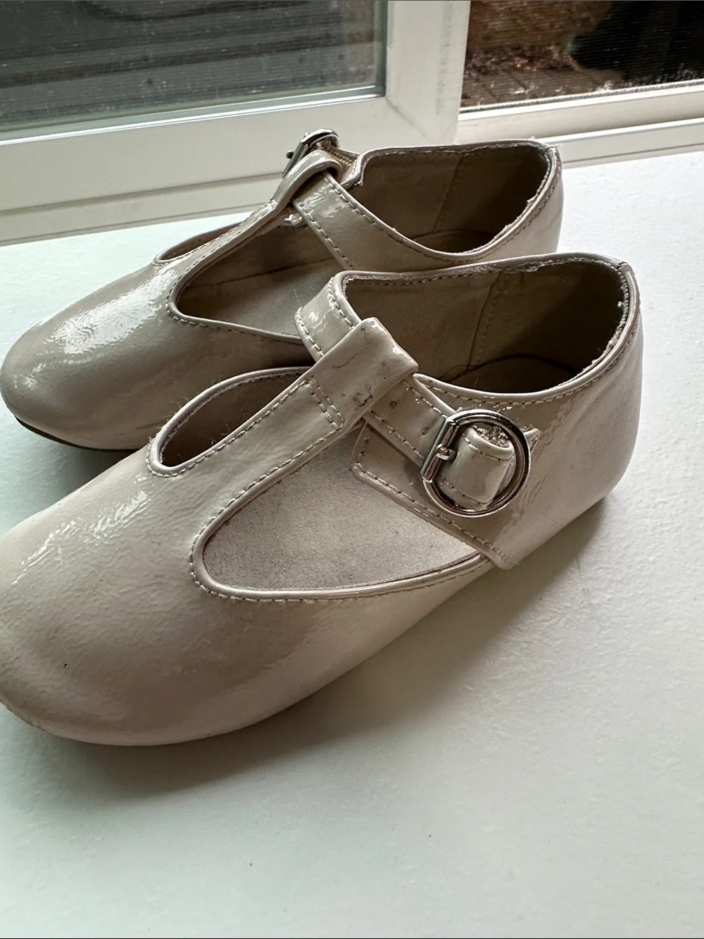 Toddler T-Strap Mary Jane Shoes in beige